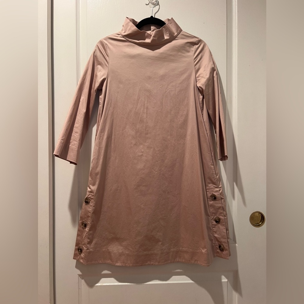 COS Mock Neck Beige/Cream Dress with Pockets Size 2